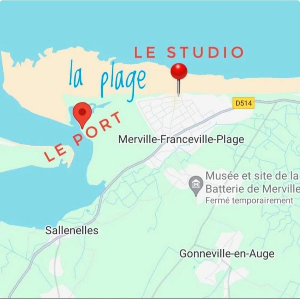 Studio Front De Mer Merville-Franceville-Plage Esterno foto